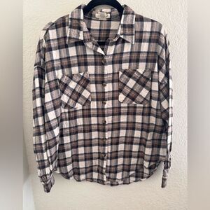 Passport Brown and White Button Down Shirt